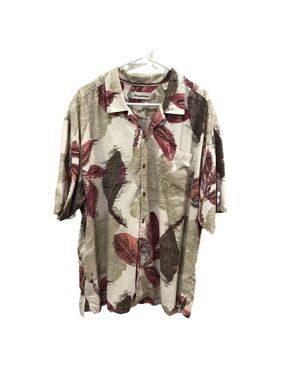 TOMMY Bahama silk short sleeve button front men’s shirt tropical print. Size XLX